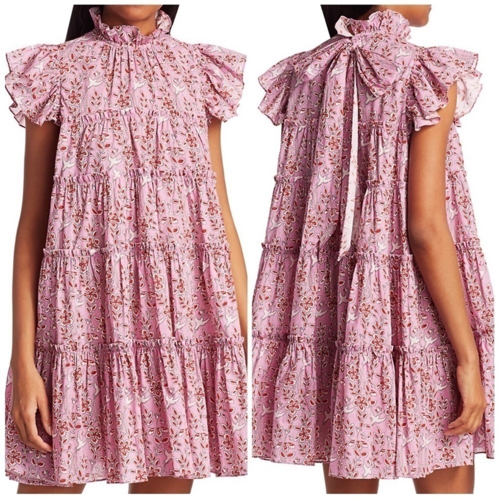 RHODE Tiffany baby doll pink and Red  Dress
